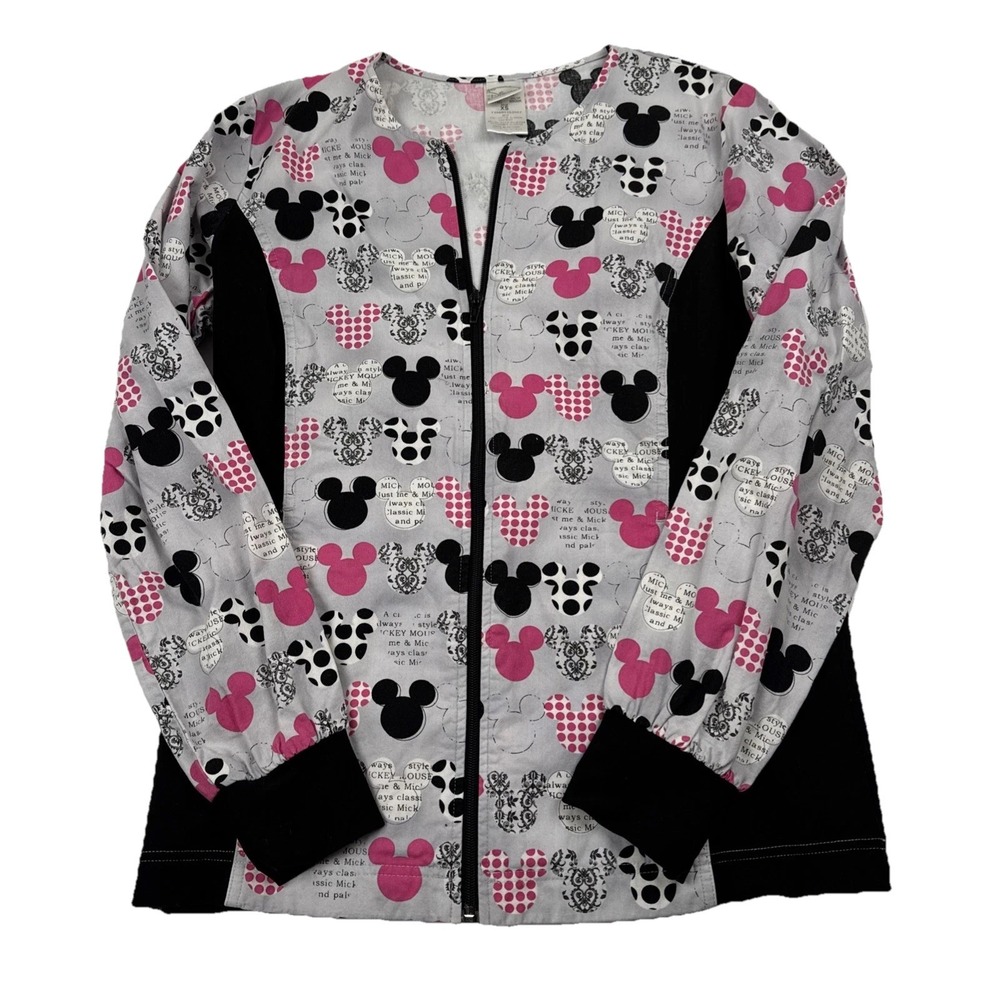 Disney Mickey & Minnie Mouse Jacket XS Women White Pink Lightweight Zip Up